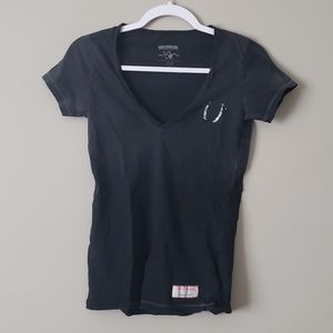 True Religion black v-neck tee